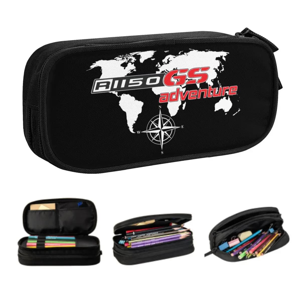 Astucci per matite personalizzati per avventure motociclistiche GS carini per ragazzi e ragazze, grande borsa per penne, accessori scolastici