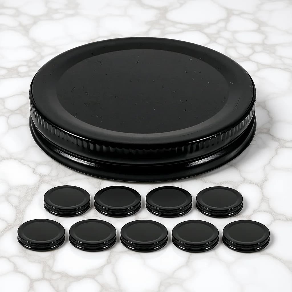 10Pcs Standard Mouth Glass Jar Lids 70Mm Metal Canning Lids Leak Proof Airtight Seal for Preserving Dried Fruits Pudding Jars