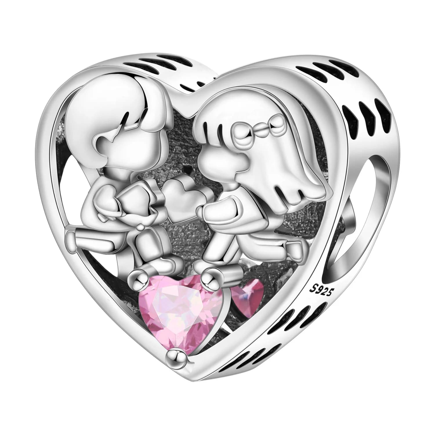 CYCUFF Ciondoli Charm in Argento Sterling 925 'Sweetheart' per l'Infanzia, Adatti per Bracciali e Collane Fai-da-Te, Gioielli e Regali Souvenir