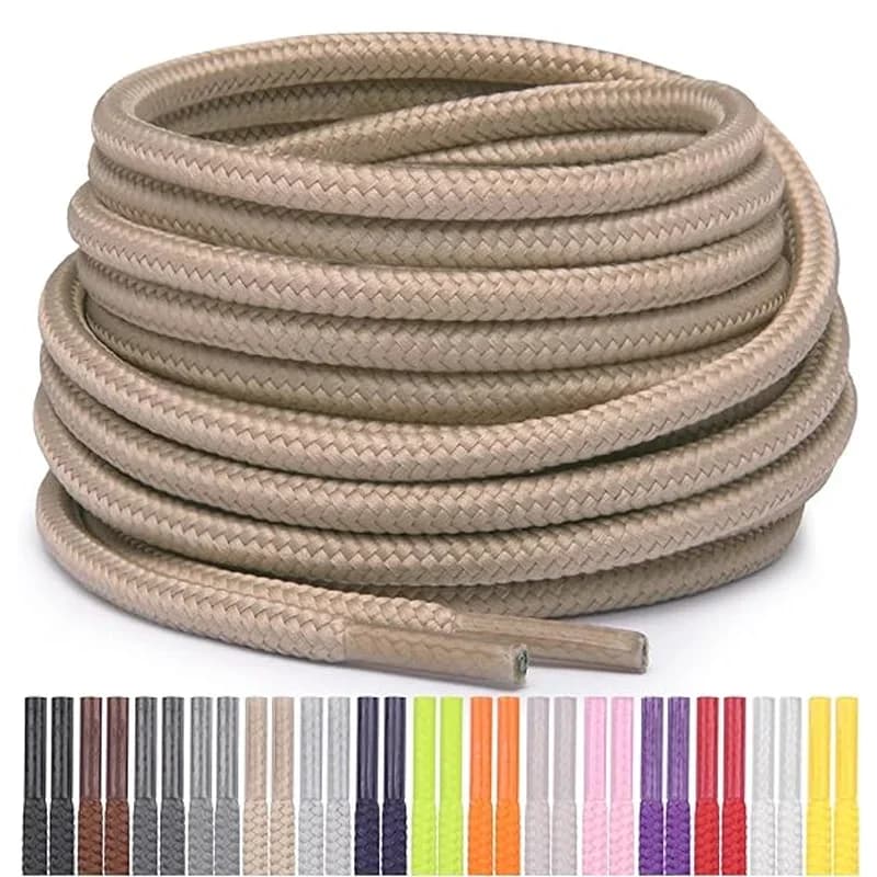 2 Paia di Nuovi Lacci Classici Rotondi per Scarpe da Trekking, Sneakers e Oxford, Lunghezza 90cm/120cm/150cm
