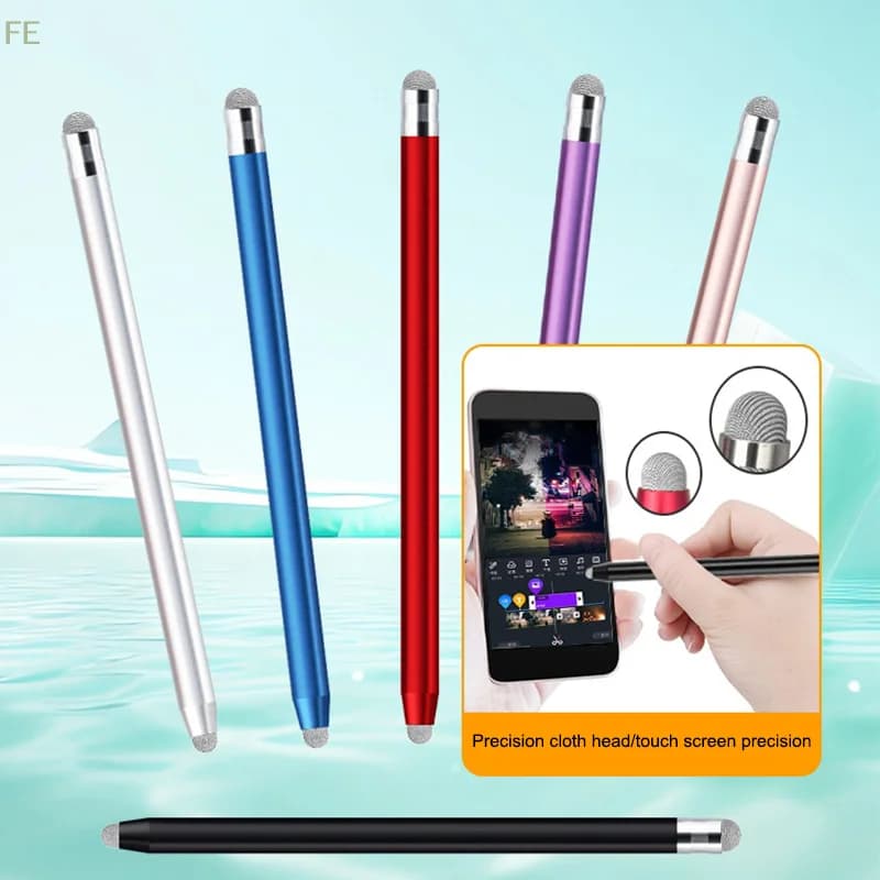 [F] Penna capacitiva in fibra di rete con doppio pennino per touch screen, penna da disegno per schermi capacitivi universali, smartphone e tablet