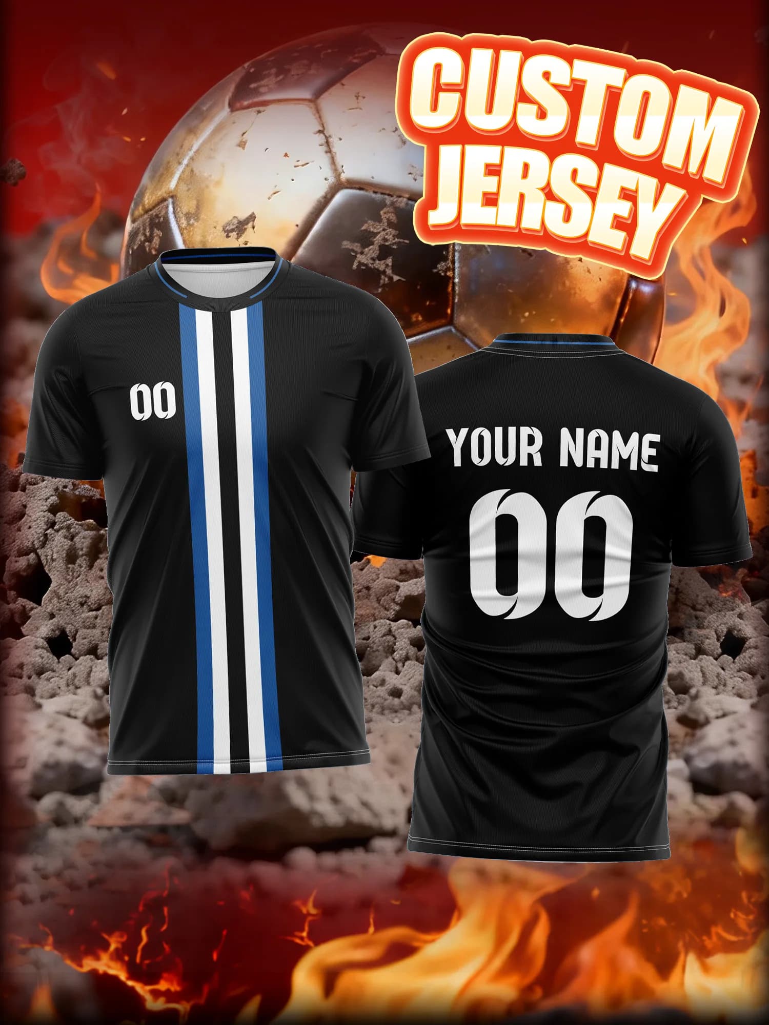Maglia da Calcio Personalizzata con Immagine, Numero e Nome, Top Leggero per Fitness, Completo Semplice per Allenamento Quotidiano