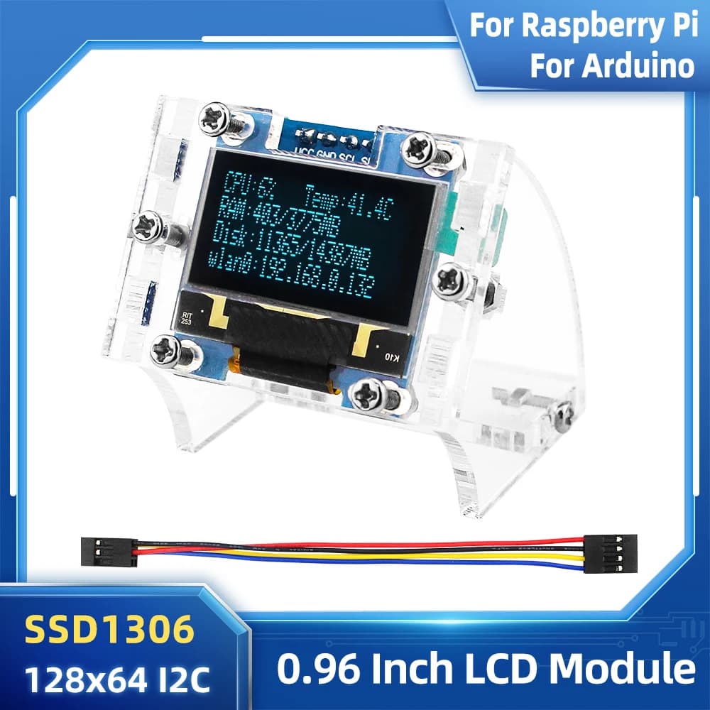 Display a caratteri LCD a 4 pin da 0,96 pollici OLED SSD1306 I2C IIC SPI seriale 128X64 per Arduino STM32 Raspberry Pi 4B 3B Zero W