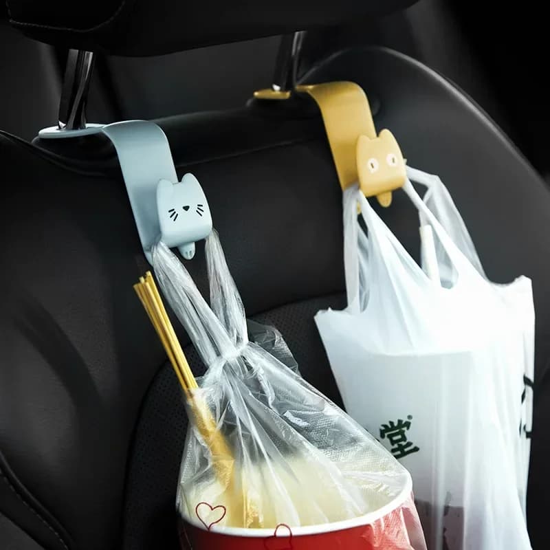 2PCS Car Seat Poggiatesta Boot Hook Self Hook Poster Seat Organizer Support for Bag Dresses Items Various