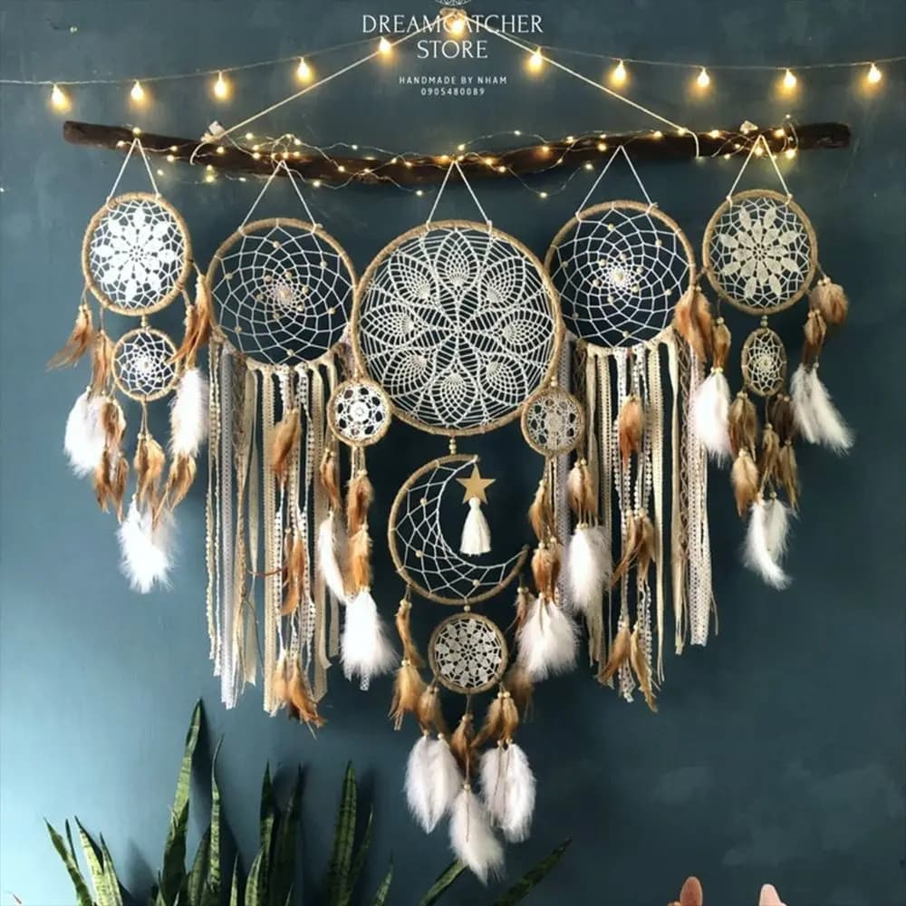 Indian Dream Catcher Pendant Wind Chimes Feather Pendant Interior Fringe Wall Hanging Home Stay Decorations