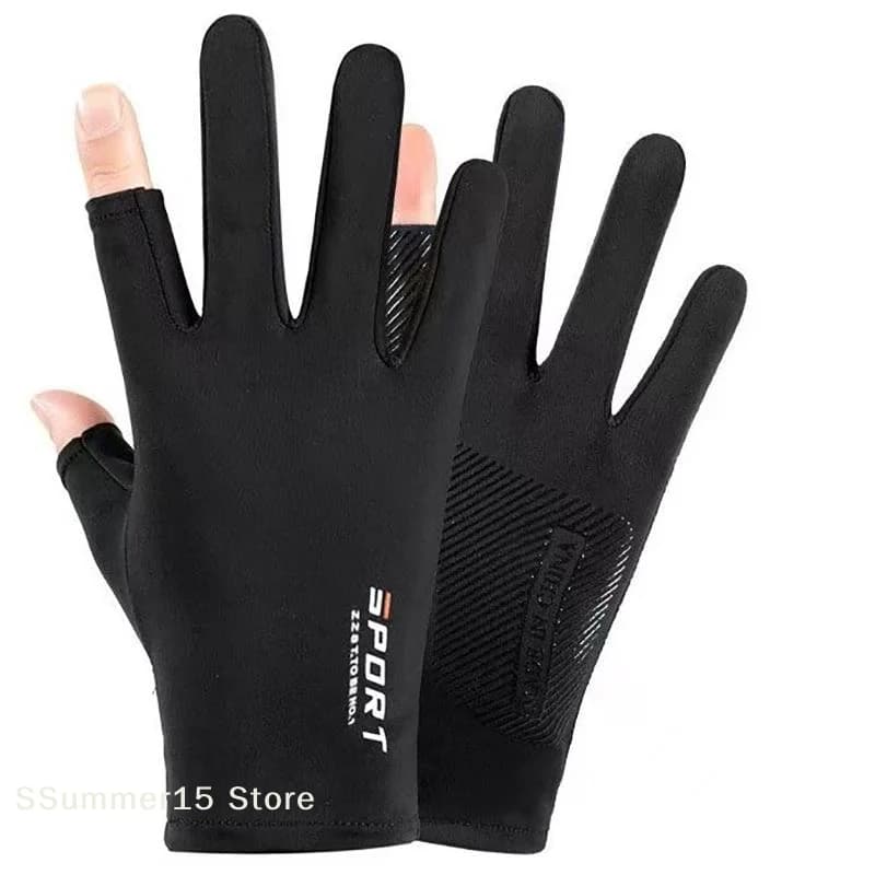 【R】1 Pair Outdoor Sport Fishing Gloves Touch Screen Thin Anti Uv Protective Gear Motorcycle Racing Gloves Ice Slip Breathable