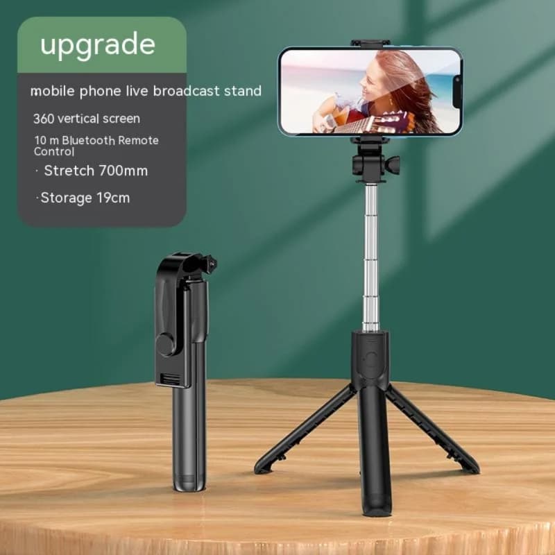 Bastone selfie per telefono cellulare con luce di riempimento Staffa per trasmissione in diretta Treppiede Telecomando Bastone lungo telescopico pieghevole Bluetooth