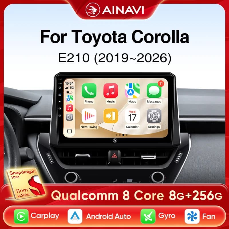Ainavi Auto Multimediale Per Toyota Corolla 2019-2026 E210 Wireless Carplay Android Auto 4G Autoradio DSP Stereo IPS Schermo 2 Din
