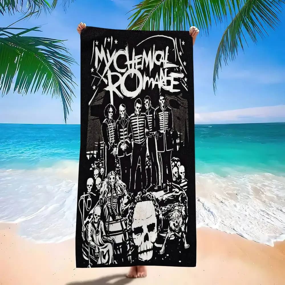 Band M-My C-Chemical R-Romance Asciugamani da spiaggia Asciugamano da doccia Sauna Viaggi Spa Microfibra Accessori da palestra ad asciugatura rapida Arredamento carino per la camera