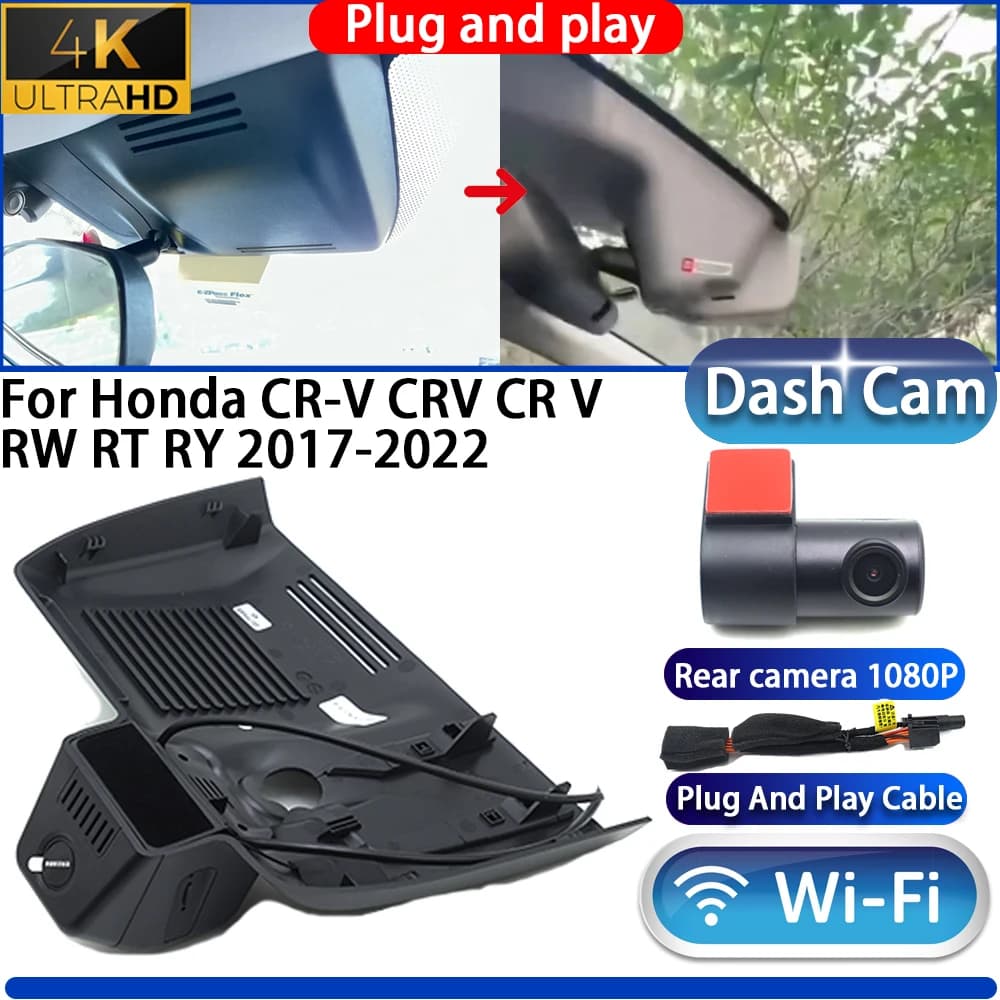 HighCity for Honda CR-V CR V RW RT RY 2017-2022 Dash Cam DVR 4K 2160P Night Vision Wifi Plug and Play Video Recorder