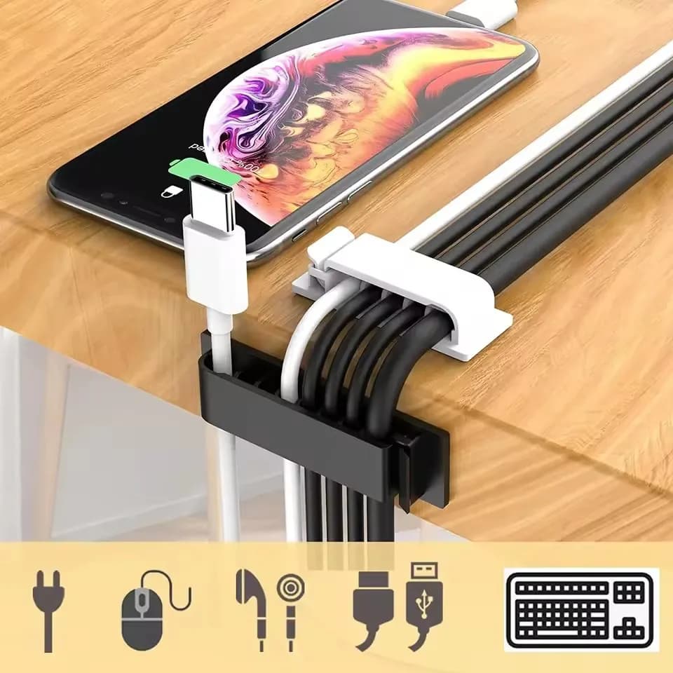 Organizzatore di Cavi Autoadesivo, Clip Fermacavi, Morsetto per Gestione Cavi, Avvolgicavo Decorativo per Auto, GPS, Dati