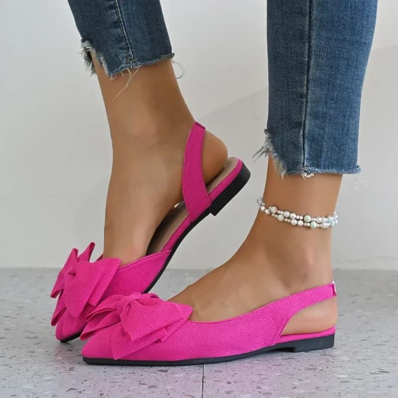 Summer Butterfly-knot Closed Toe Women's Sandals 2025 New Fashion Plus Size Slip-on Light Comfortable Flat Sandals