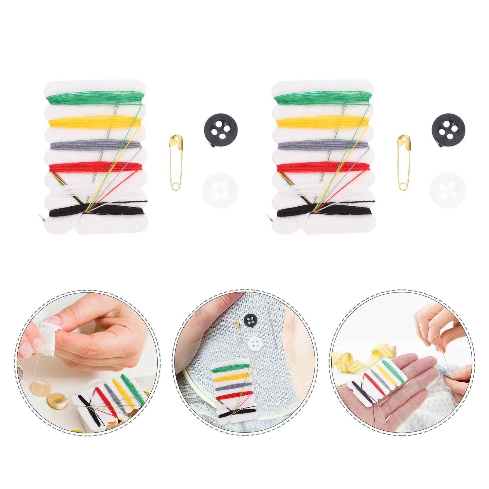 100 Pezzi Kit da Cucito Portatile con Filo e Ago, Mini Kit da Viaggio per Casa, Hotel e Forniture Alberghiere