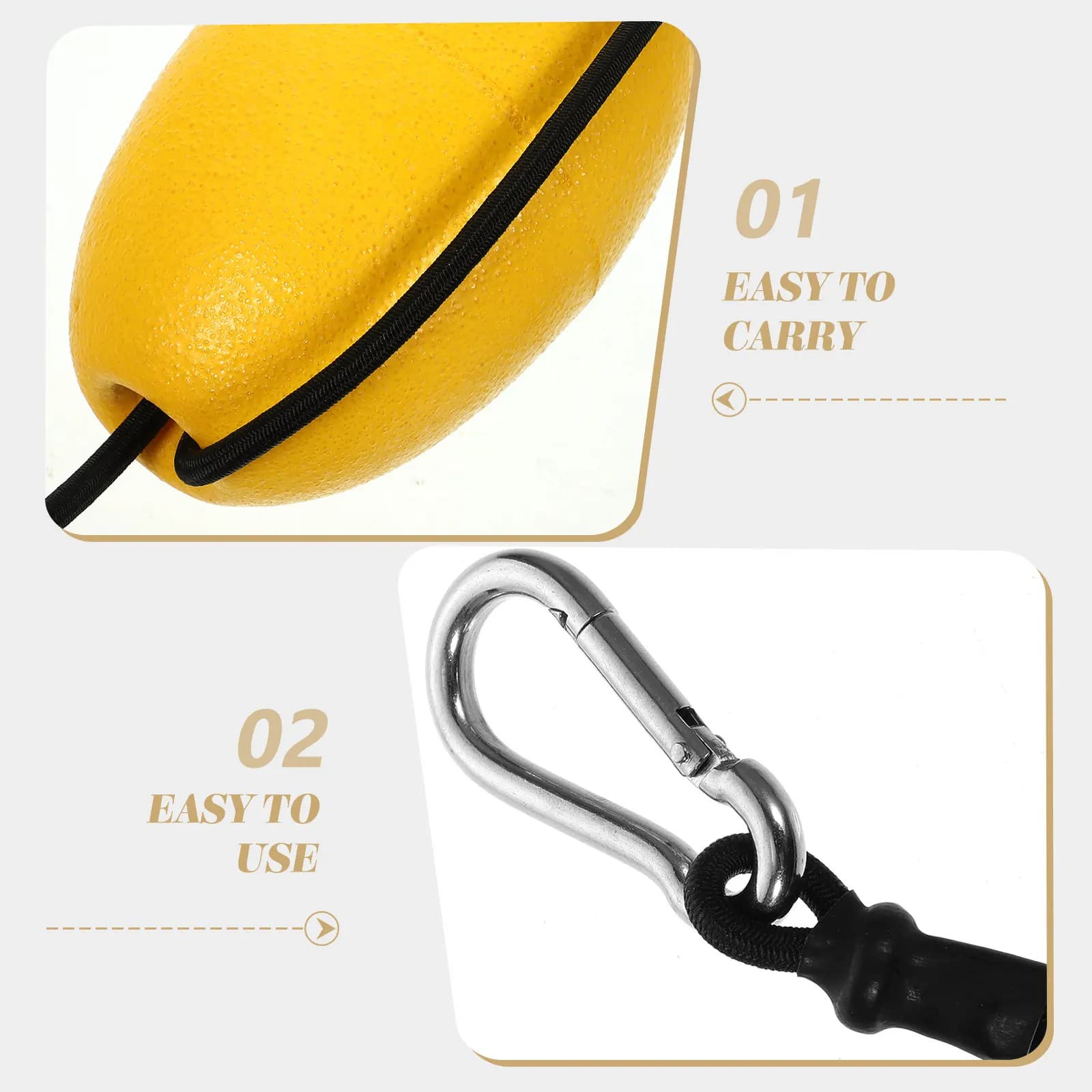 Marine Rope Tow Line with Buoy Ball Float and Hook Lightweight Compact Kayak Canoe Boat Fishing Accessory