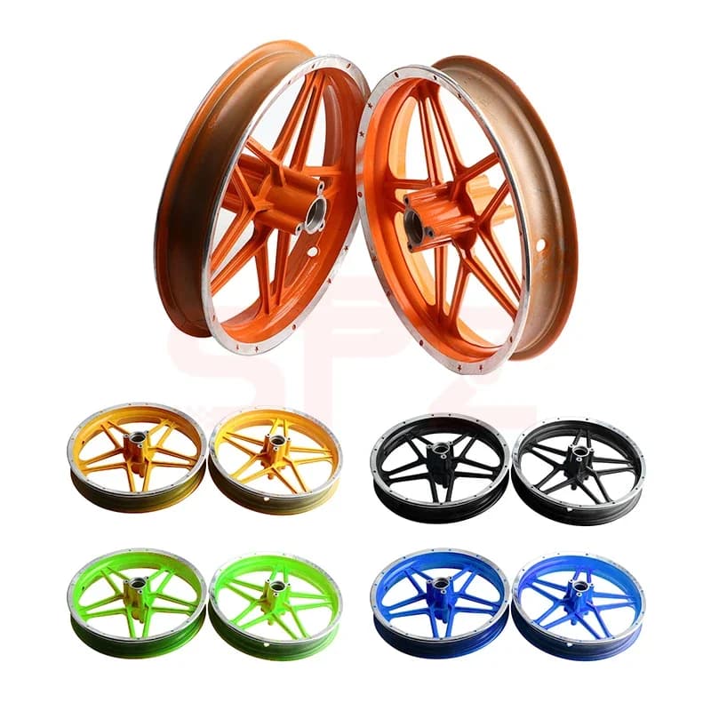 Ruota anteriore e ruota posteriore da 2.50-10 pollici in lega di alluminio Set mozzo ruota per cerchioni per accessori moto Pit Bike Dirt Bike