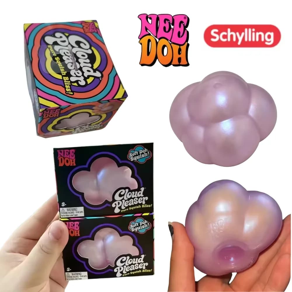 Needoh Cloud Pleaser Slow Rising Squishy Cube Stress Relief Anti-Anxiety Squeeze Toy for Focus ADHD Population