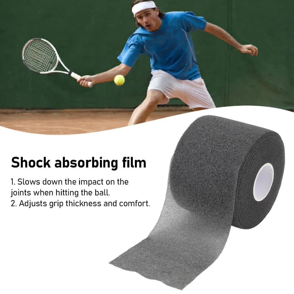 Anti Slip Design Badminton Racket Cushion Wrap Thin Profile White Tennis Racket Cushion Wrap Black Shock Absorption Wrap