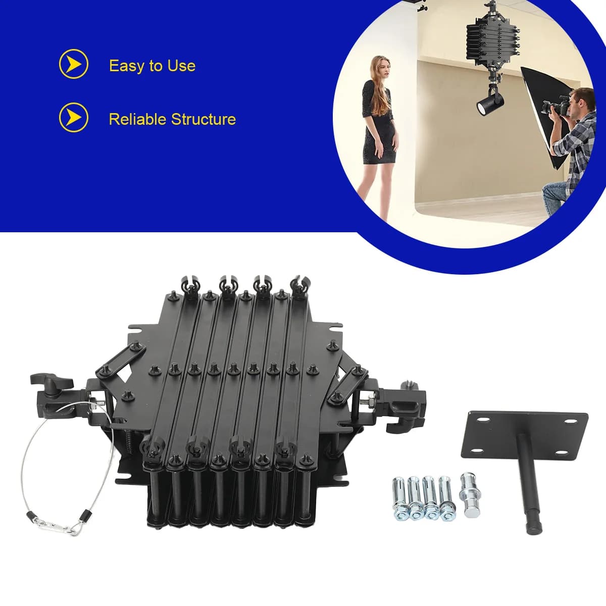 Wall Mount Arm Arm for Photo Resistant Ceiling, Space Saving, Softbox Support for Stroboscopic Flash Camera with Ring Light
