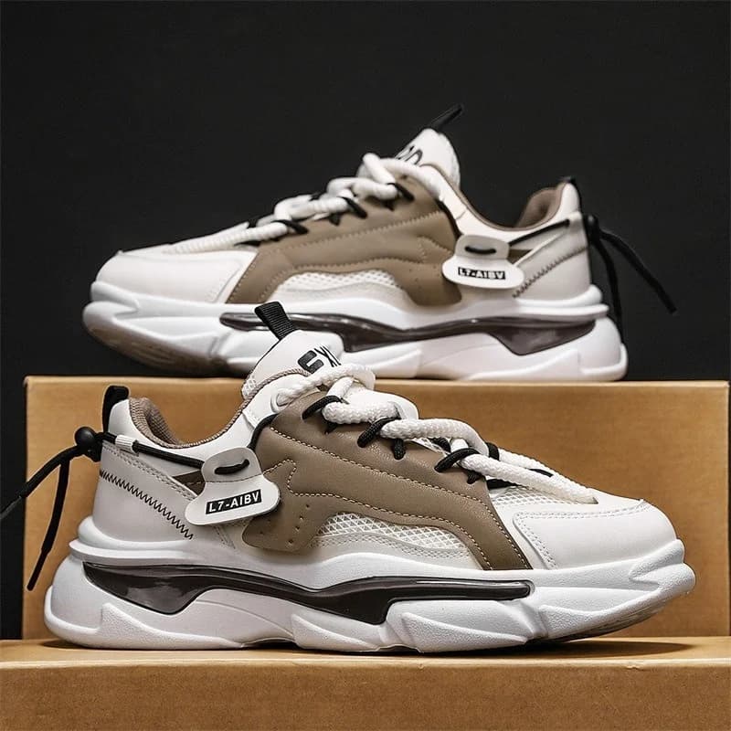 Men's New Mesh Breathable Versatile Sports Leisure Running Shoes with Thick Soles Height Increasing Sports and Trendy Shoes