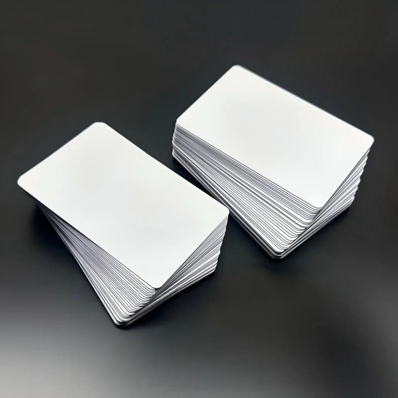 50 Pezzi Biglietti da Visita in PVC Lucido, Impermeabili, Stampabili su Due Lati, Carte di Ringraziamento, Superficie Liscia e Resistente, Non Carte NFC