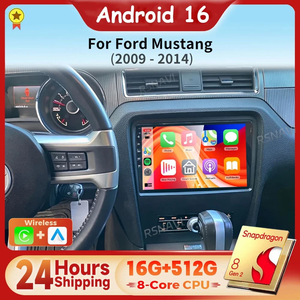 Android 15 Carplay Auto Autoradio Lettore Multimediale Per Ford Mustang 2010 - 2014 E53 X5 M5 Autoradio GPS Stereo 24 ore di spedizione
