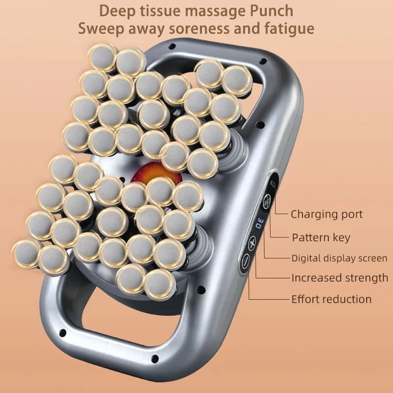 42/48 Massage Heads Fascia Gun 9 Speed Modes Deep Tissue Muscle Massager Handheld Vibration Massage Fitness Relax Body Massager