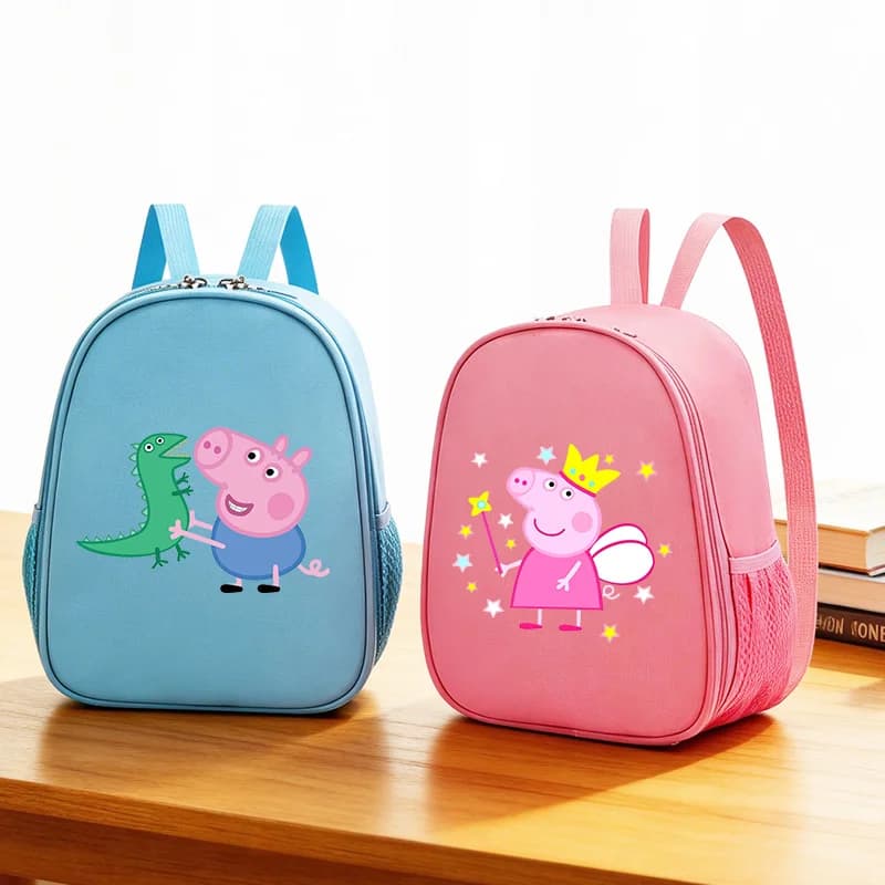 Zaino per bambini Peppa Pig, cartone animato, a strato singolo, per la scuola materna, leggero, per forniture scolastiche, per ragazzi e ragazze, regalo