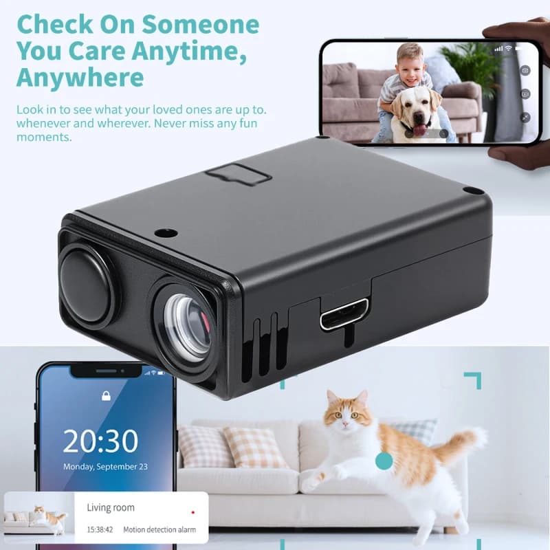 Mini telecamera di sicurezza 4K Sorveglianza WiFi Telecomando WiFi Rilevazione movimento Monitoraggio della sicurezza Sorveglianza interna