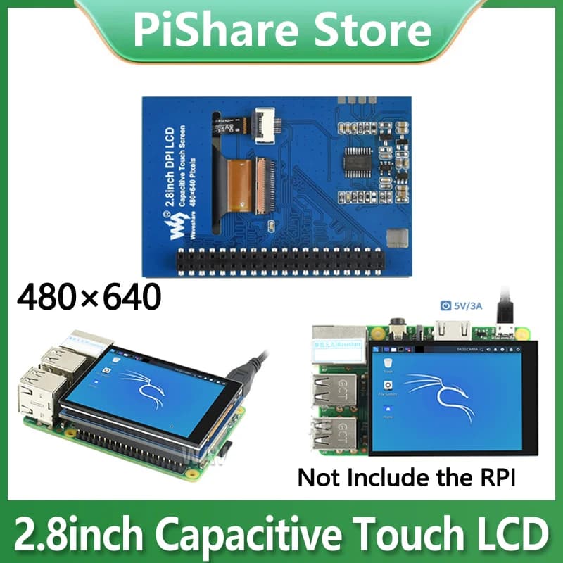 Schermo LCD touch capacitivo Raspberry Pi da 2,8 pollici DPI 480×640 IPS per Raspberry Pi 4B /3B /Zero /Zero 2w