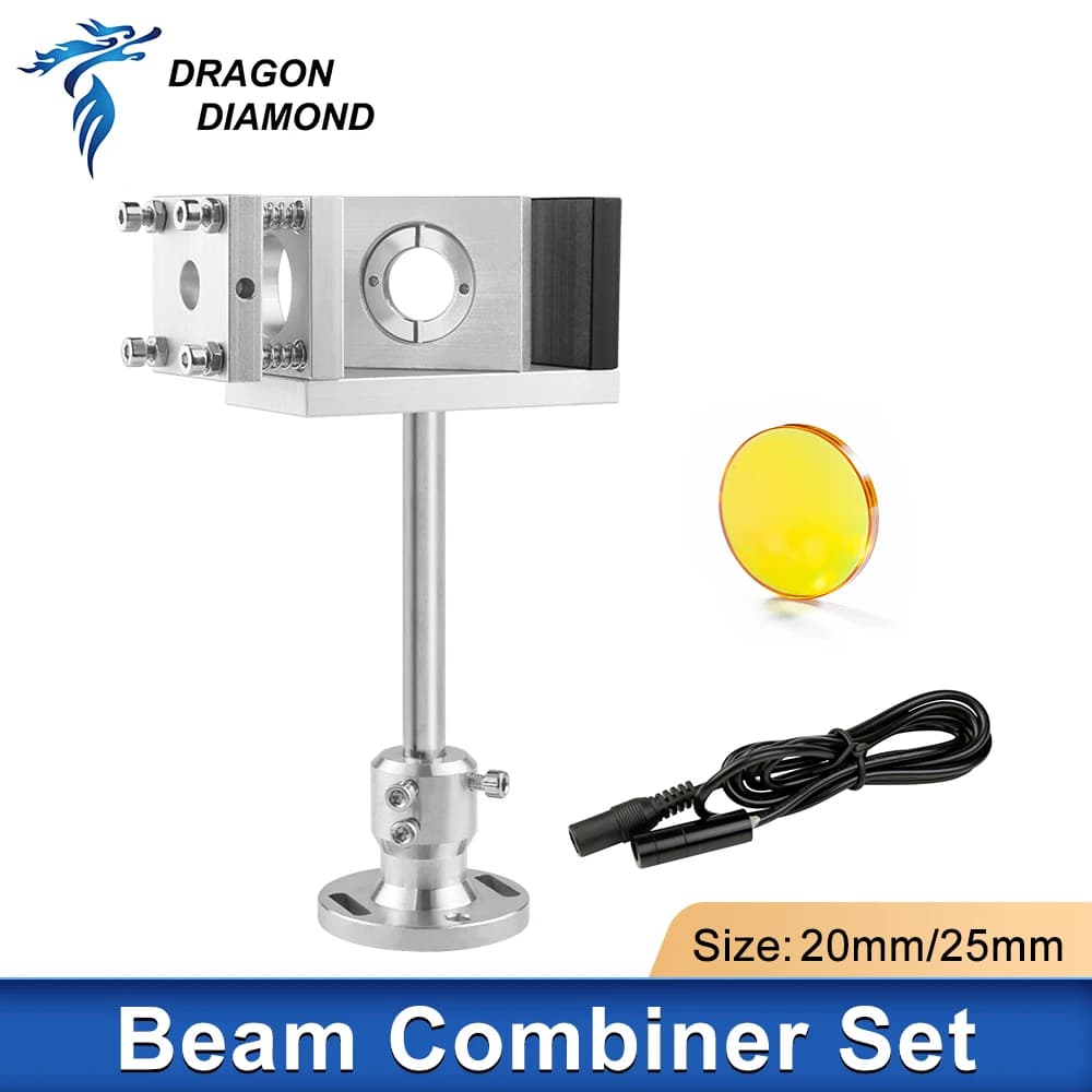 Beam Combiner Set Lens 20mm/25mm ZnSe Laser Beam Combiner + Mirror Mount + Laser Red Pointer 5V per incisore Laser