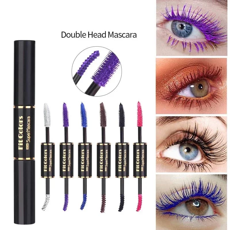 1pc Double head Waterproof Colorful Mascara Extension ciglia Thick Curling Quick Dry Long-lasting Blue Purple White Mascara