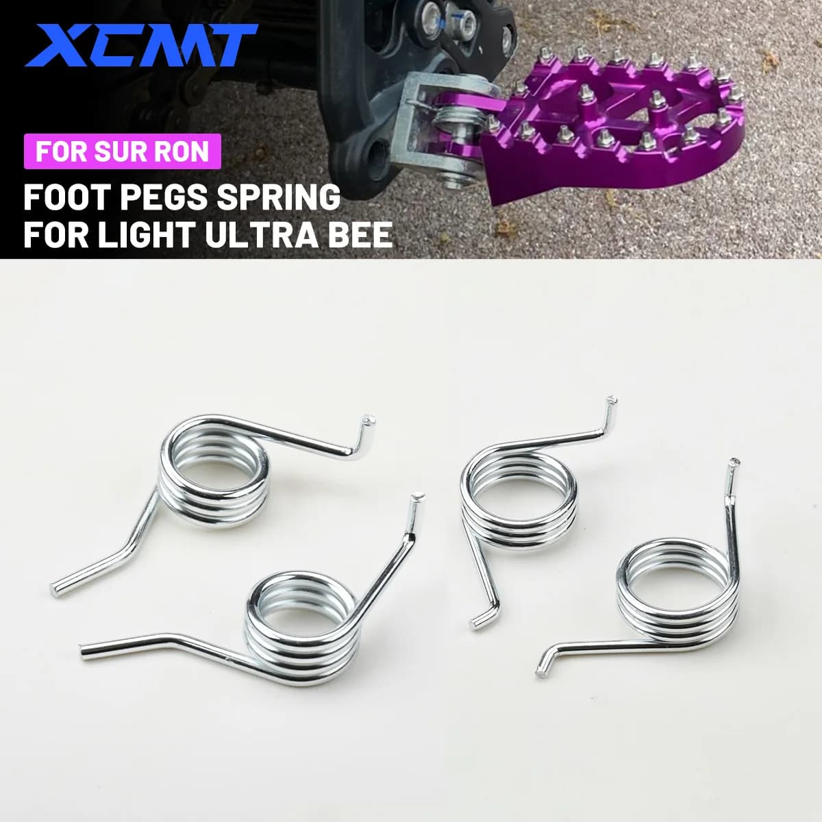 Motorcycle Pedals with Mounting Spring for Sur-Ron Ultra Bee Light Bee S/X - Accessories for Off-Road Electric Motorcycles