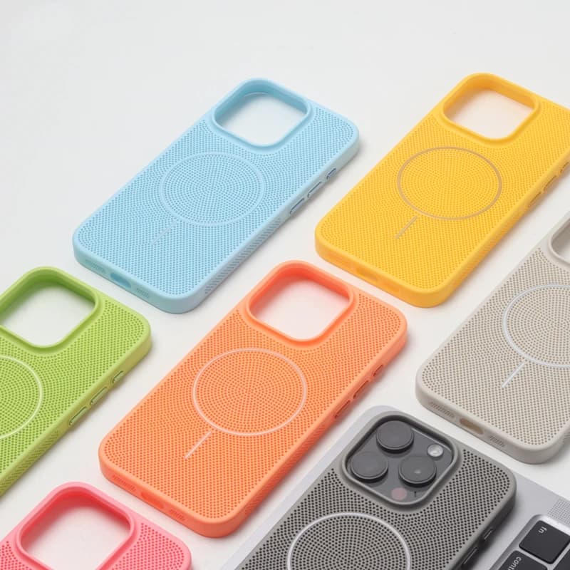 Cover per iPhone 16 17 17 Pro Max 15 Pro 14 13 12 11 con Rete Traspirante Effetto Dopamina per Ricarica Wireless MagSafe