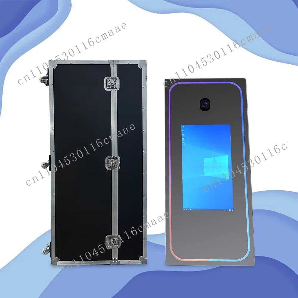 Chiosco Fotografico LED da 65 Pollici con Specchio e Display Digitale per Stampa Foto, Stazione Selfie DSLR