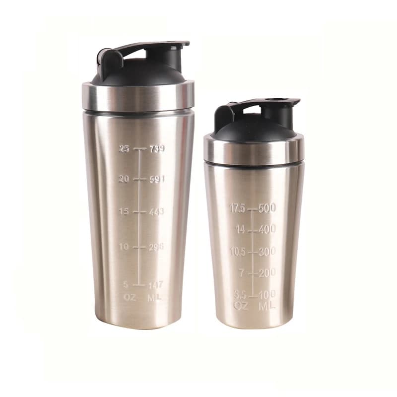 Stainless Steel Protein Shake Bottle with Ball Portable Loss Fitness Sports Cup for Gym
