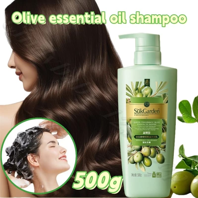 Shampoo all'olio essenziale d'oliva rimuove e sopprime l'olio per la testa soffice e morbidezza, migliora la fragranza e la fragranza duratura 500 g