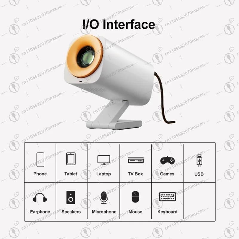 Mini proiettore da soffitto per camera da letto - Ultra HD 5G WiFi Schermo wireless Mirroring Home Theater compatto