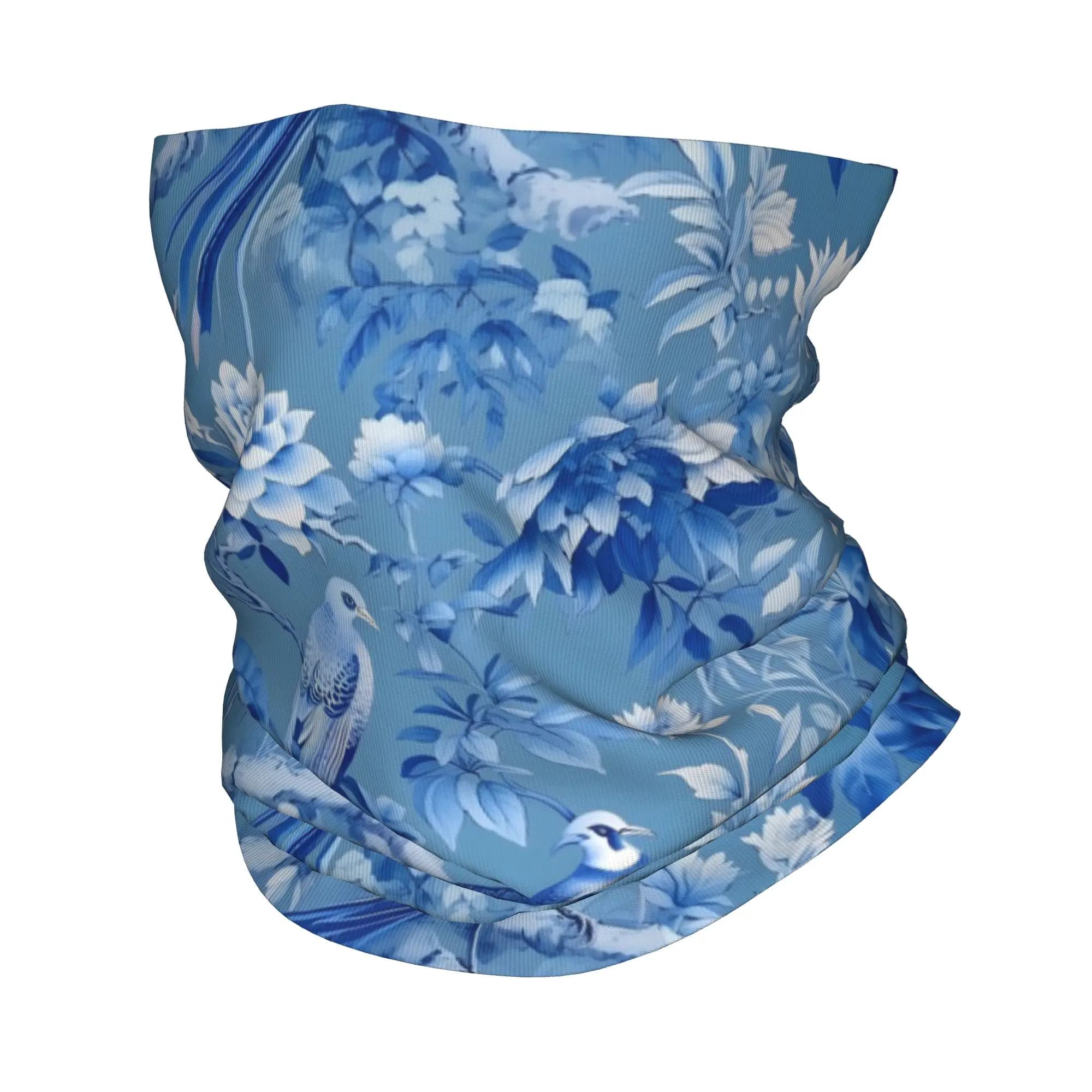 Bandana floreale in porcellana blu stile Chinoiserie, copricollo stampato, maschera avvolgente, sciarpa, maschera multiuso per il viso, per la corsa, unisex, per adulti