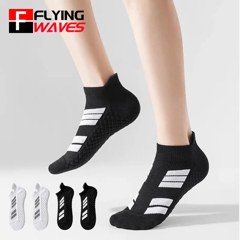2 pairs of sports socks man short summer racing outdoor basketball sweat absorbent socks moccasins towel bottom ankle sock
