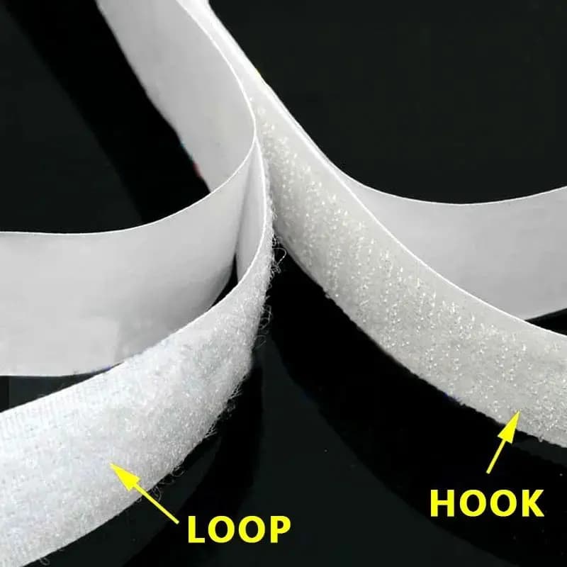 Nastro a strappo con colla 1/2/5M, velcro autoadesivo, strisce di montaggio bifacciali, accessori fai da te, 20mm bianco