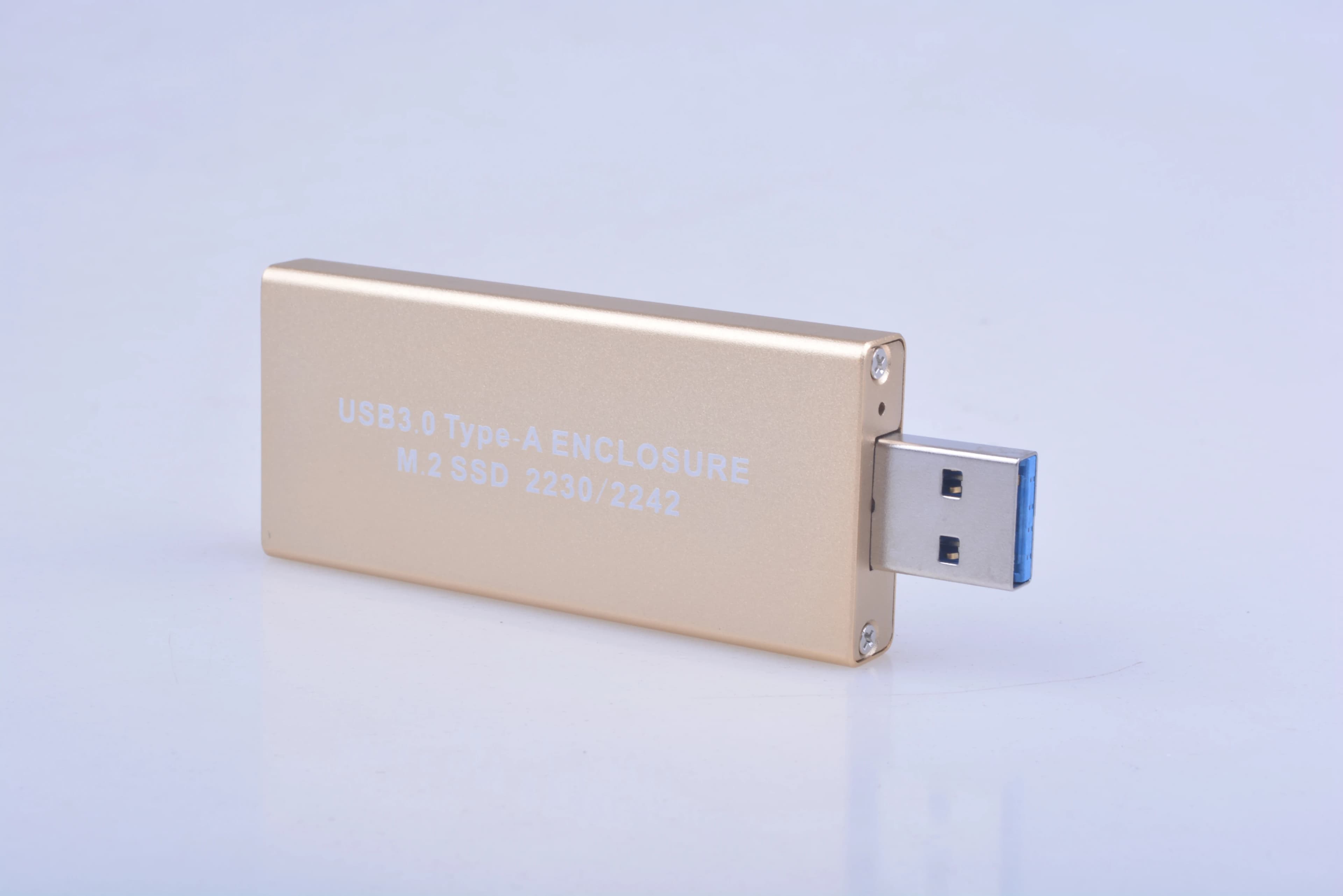 Custodia SSD da USB 3.0 a M.2 Adattatore per disco rigido USB 3.0 tipo A Scatola mobile esterna in lega di alluminio per NGFF 2230 2242 Chiave M2 B SSD