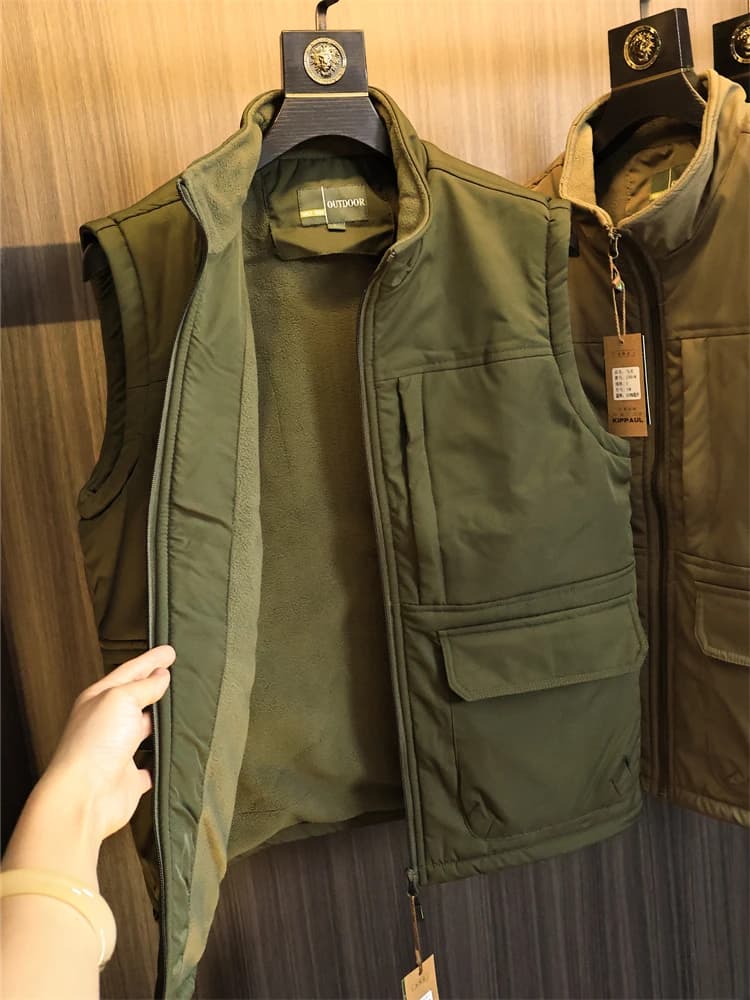 Gilet Invernale da Uomo in Nylon Felpato Spesso e Caldo, Collo Alto, per Sport all'Aperto, Stile Urbano alla Moda