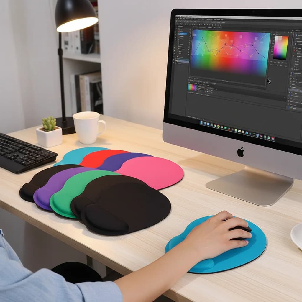 Tappetino per mouse comfort per il polso da 1 pezzo Tappetino per mouse ergonomico leggero e morbido Tappetino per mouse Supporto per polso antiscivolo per PC portatile
