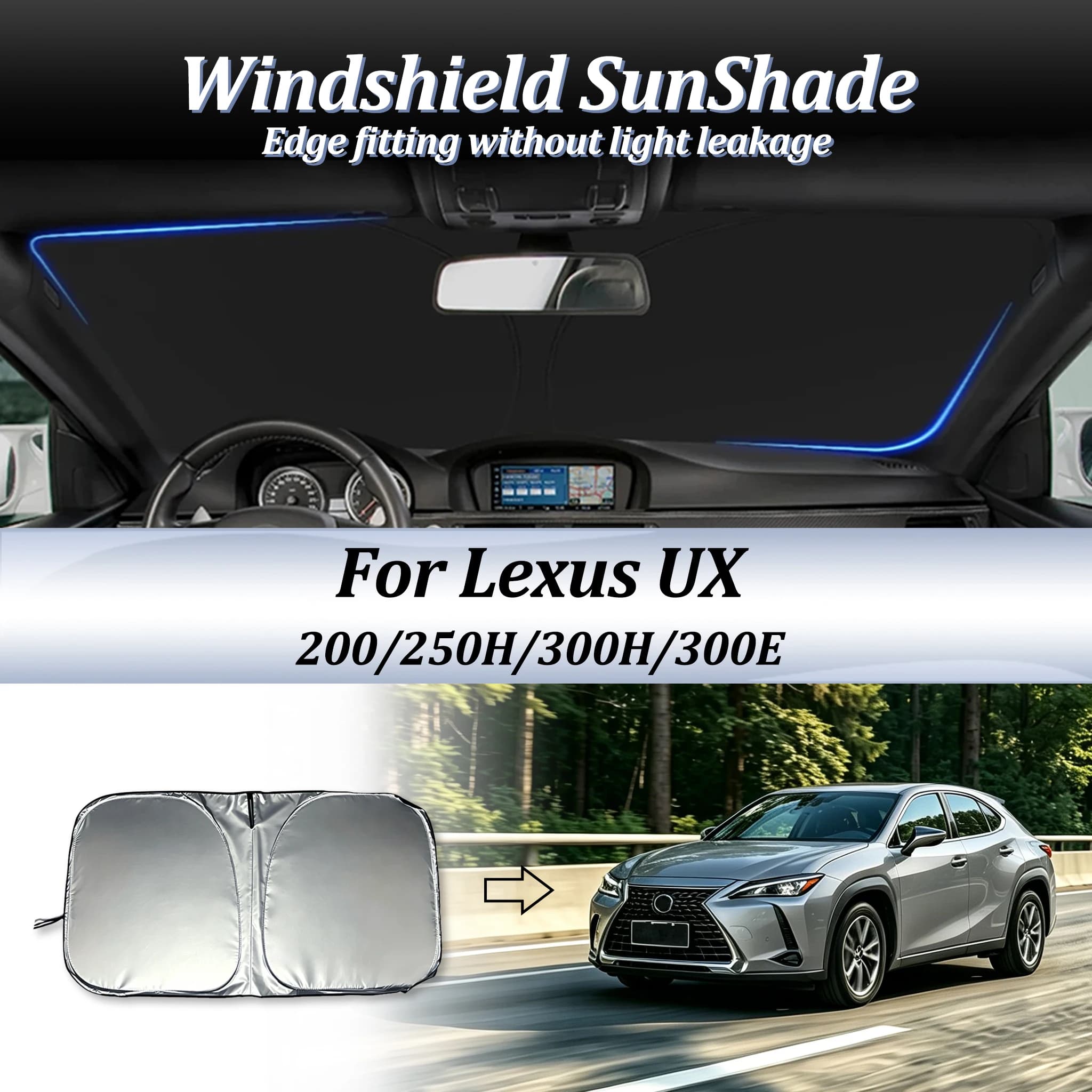 Car Windshield Sunshade For Lexus UX 200/250H/300H/300E Foldable Sun Shade Anti-UV Effective Sun Protection Auto Accessories