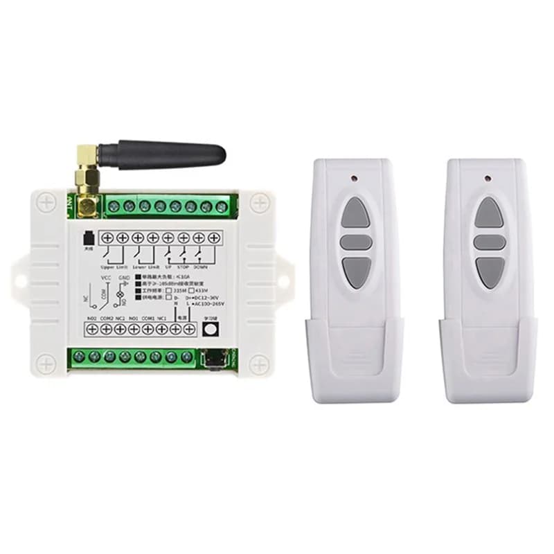 DC12V 24V 2CH Motore Interruttore di telecomando Motore Avanti Indietro Up Down Arresto Porta Finestra Tenda Wireless TX RX Interruttore limitato