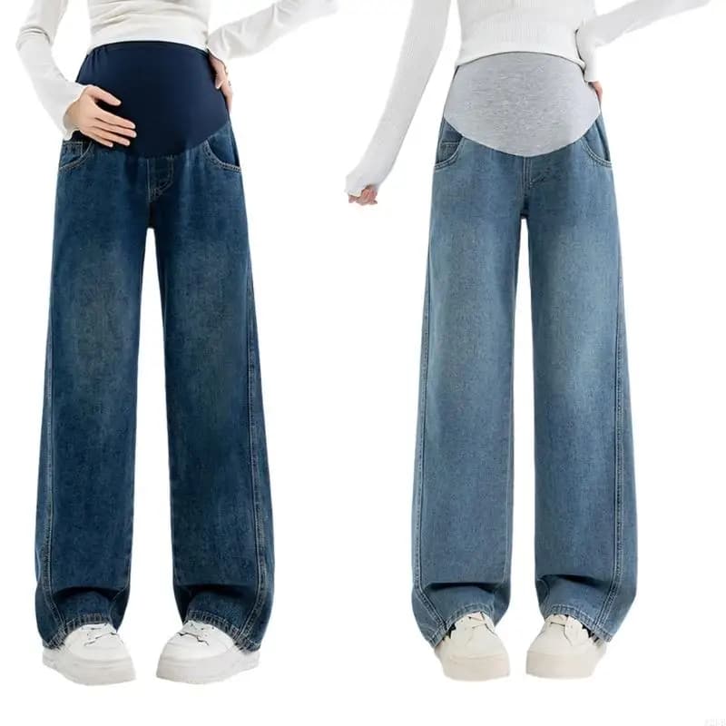 Comfortable Pregnancy Jeans for Women with Supportive High Waist & Relaxed Pant Perfect For Work Or Casual Wear A2UB