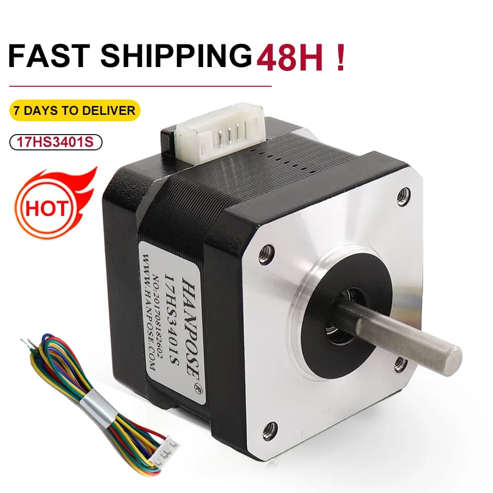 17HS3401S CNC a 4 conduttori per stampante 3D 1.3A 28N.CM Motore 42 coppia elevata 42x34 mm Motore passo-passo 42BYGH Motore passo-passo Nema17
