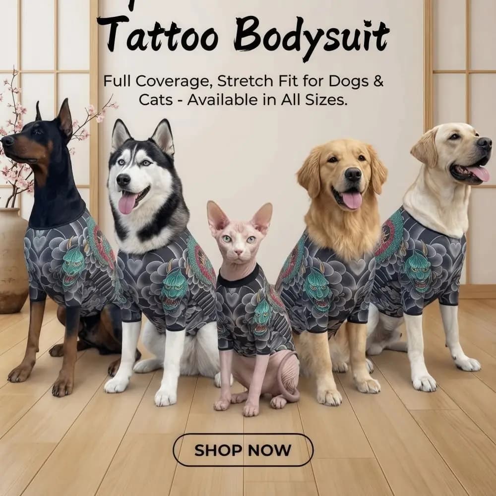 Four Seasons Dog Cat Tattooed Vest Lifelike Funny Pet Tattoo Jacket Close-fitting Breathable Pet Clothes For Pet S To 6XL