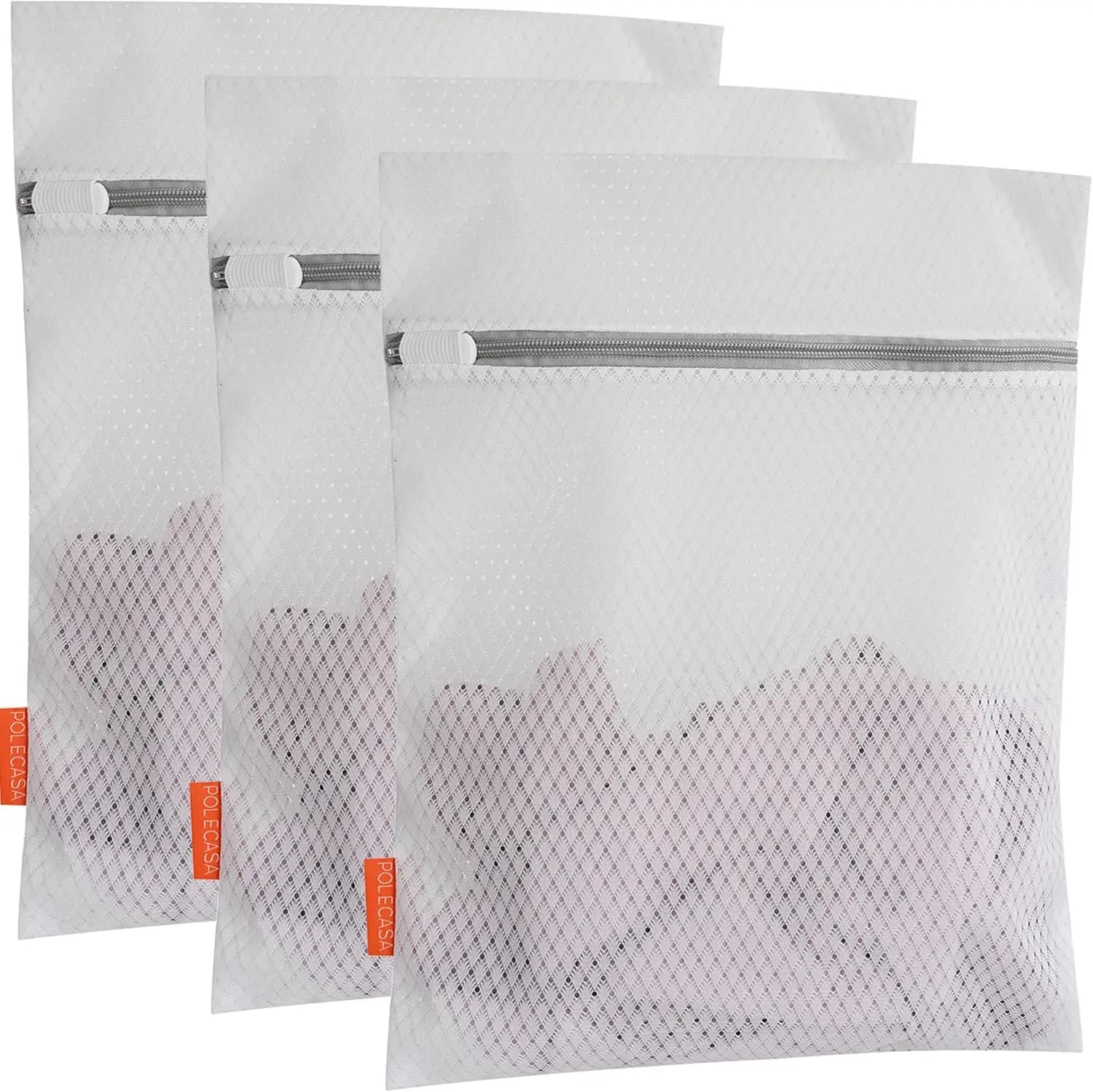 3-Pack Heavy Duty Mesh Laundry Bags for Delicates - 12x16 Inches, Sturdy Zipper, Wash & Dry Safe