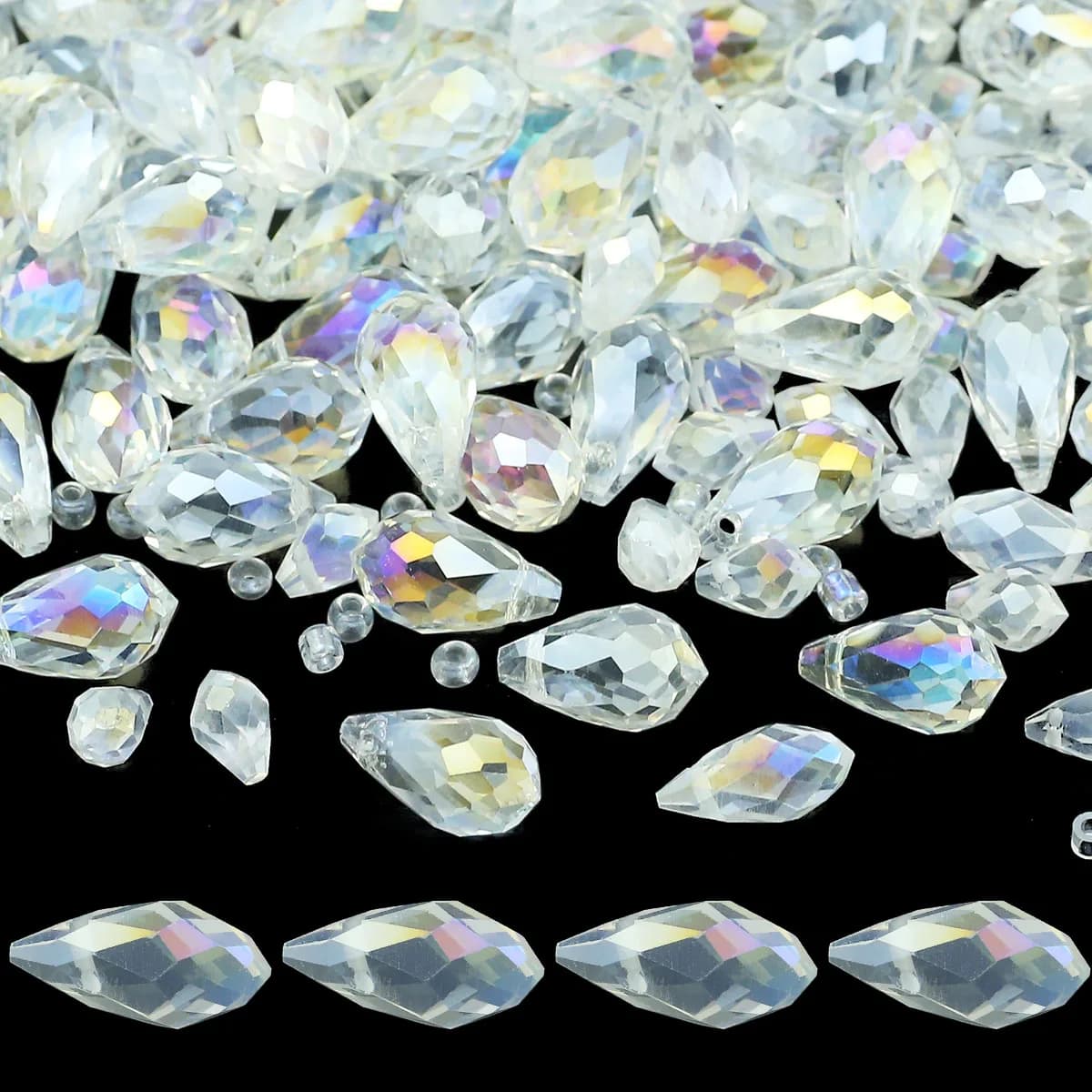 Bianco AB Colorato Teardrop Cristallo Austriaco Perline Sparse Del Distanziatore 5/6/8mm Per Gioielli FAI DA TE Orecchini Bracciali Pendenti Accessori
